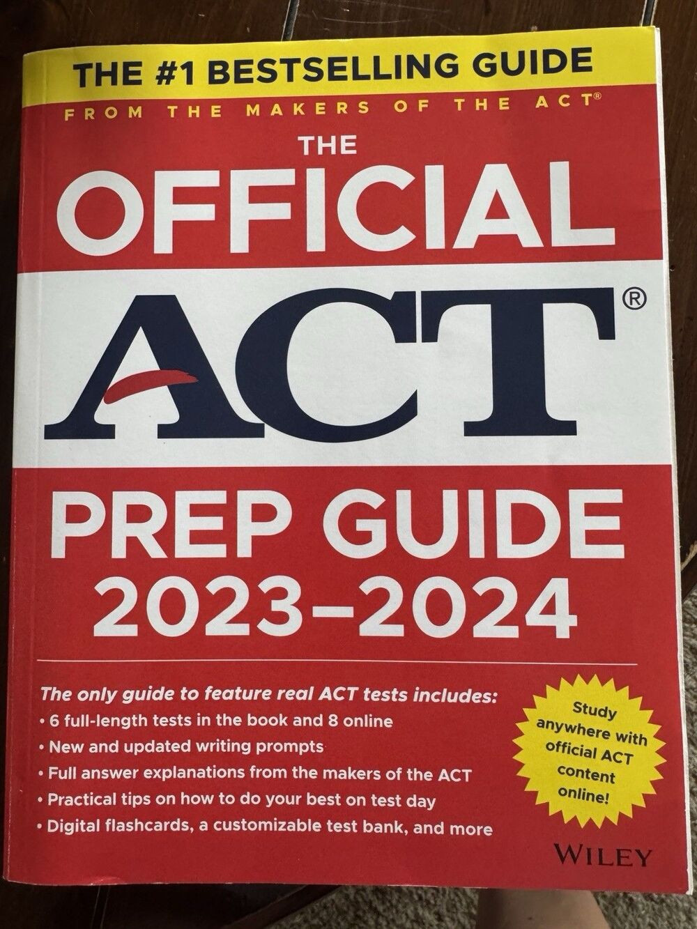 The Official ACT Prep Guide 2023-2024 Paperback Wiley 6 Practice Tests Study Aid